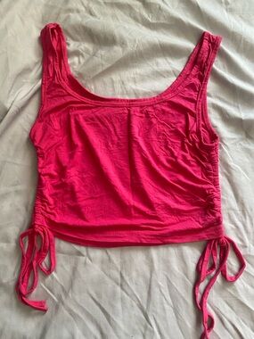 SHEIN Hot Pink Side-Tie Crop Tank Top
